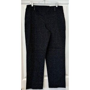JM Collection Womens Printed Pull-On Slim Leg Pants Tummy Control L Short